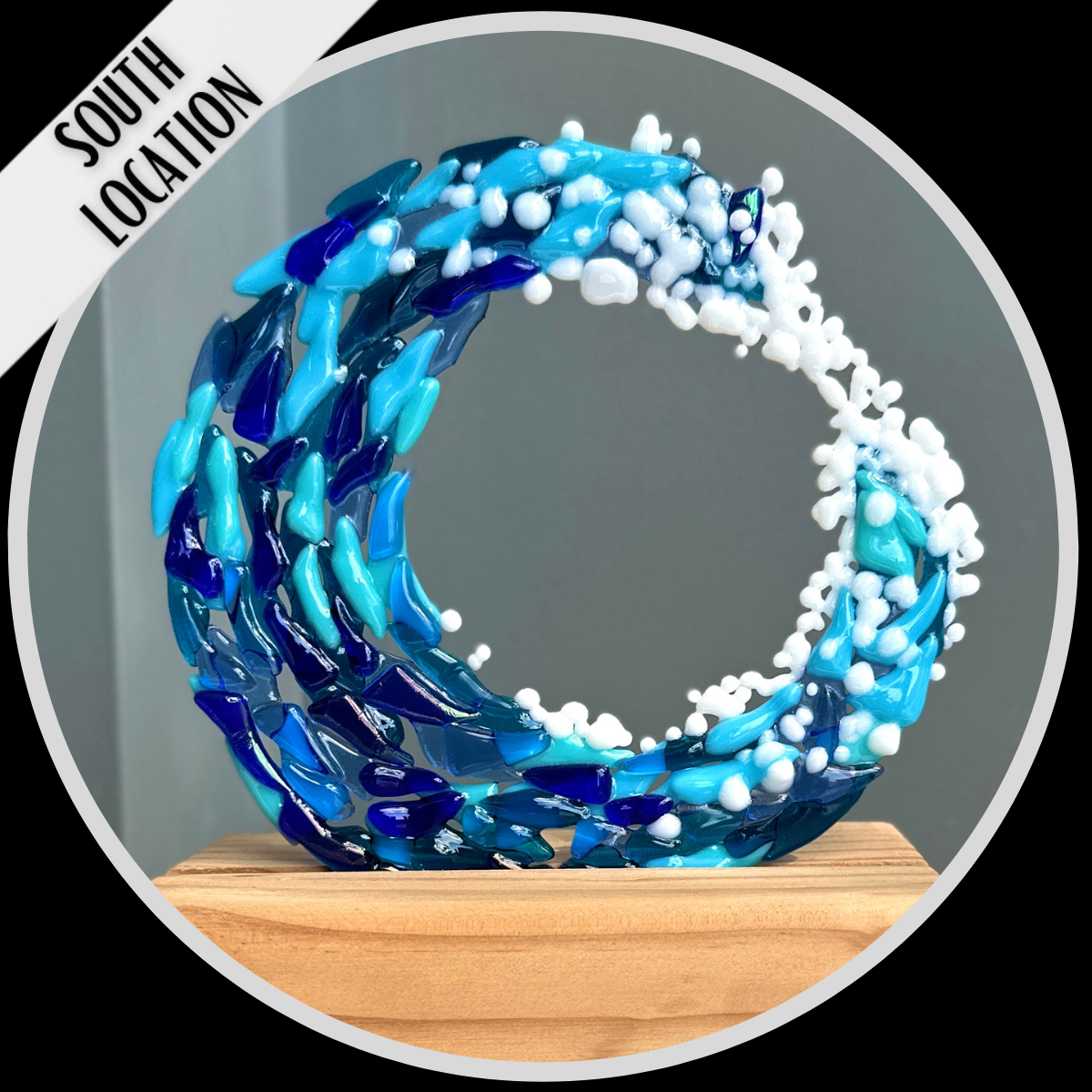 Ocean Wave Fused Glass Class Lit Studios Paint and Pottery