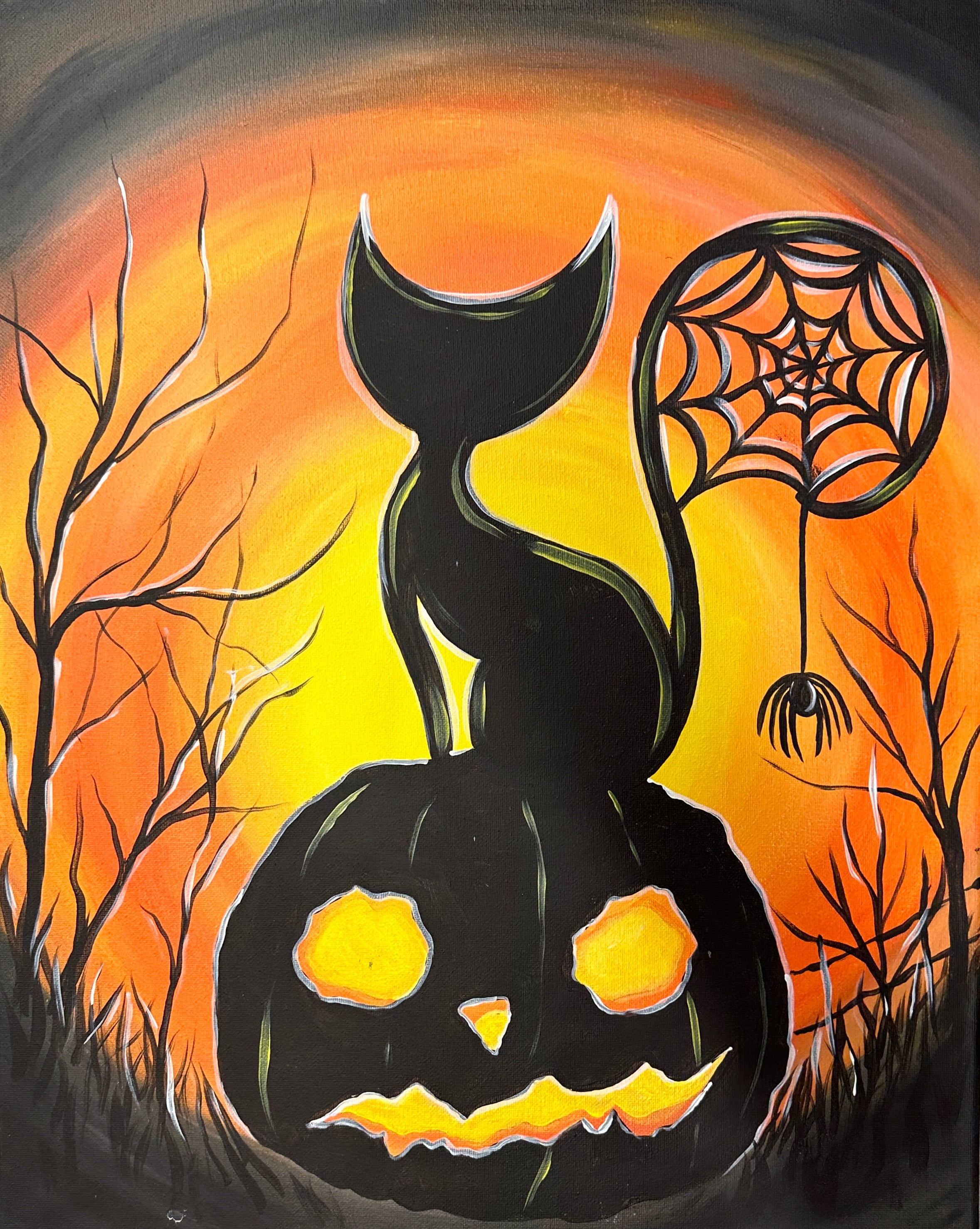 Halloween Scene Canvas Paint And Sip 